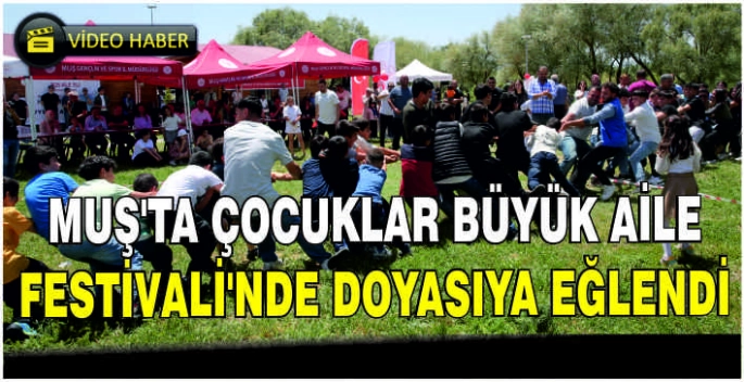 Muş'ta çocuklar Büyük Aile Festivali'nde doyasıya eğlendi