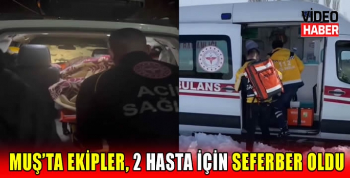 Muş’ta ekipler, 2 hasta için seferber oldu