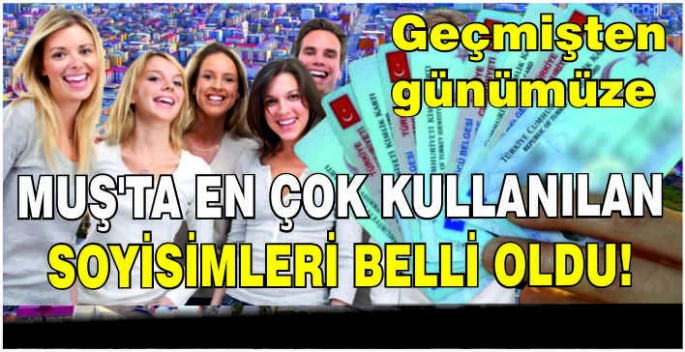 Muş'ta en çok kullanılan soyisimleri belli oldu! Geçmişten günümüze