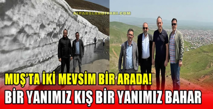 Muş’ta iki mevsim bir arada! Bir yanımız kış bir yanımız bahar 