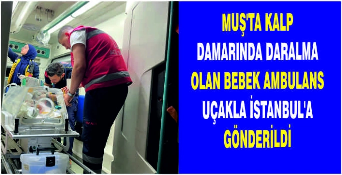 Muş'ta kalp damarında daralma olan bebek ambulans uçakla İstanbul'a gönderildi