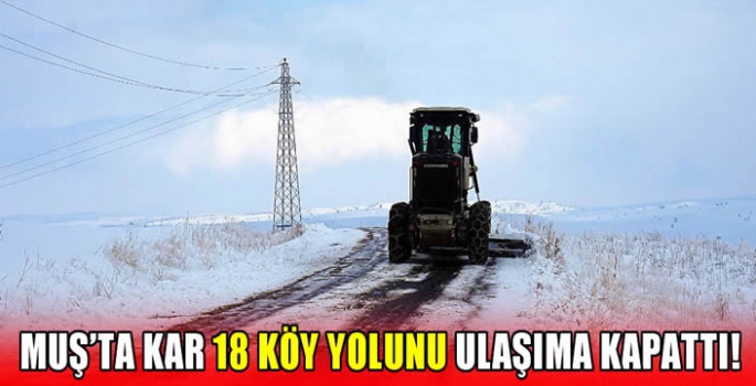 Muş’ta kar 18 köy yolunu ulaşıma kapattı!