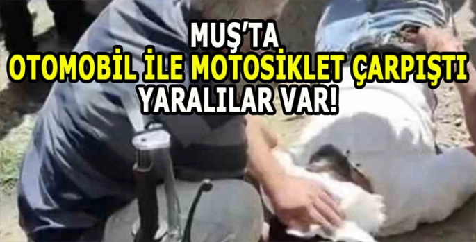 Muş’ta otomobil ile motosiklet çarpıştı: Yaralılar var!
