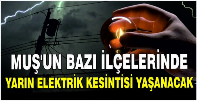 Muş’un bazı ilçelerinde yarın elektrik kesintisi yaşanacak