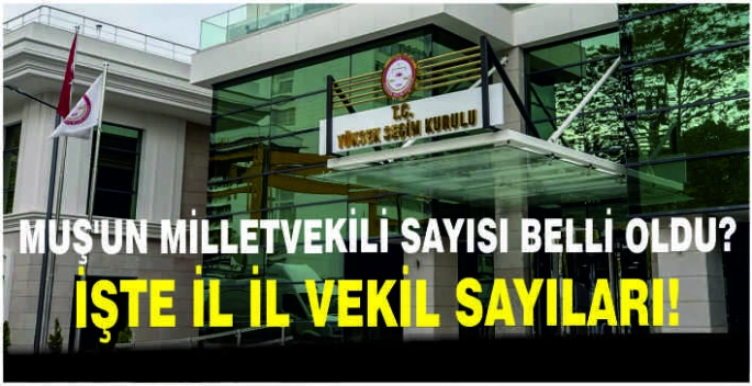 Muş’un Milletvekili sayısı belli oldu? İşte il il vekil sayıları