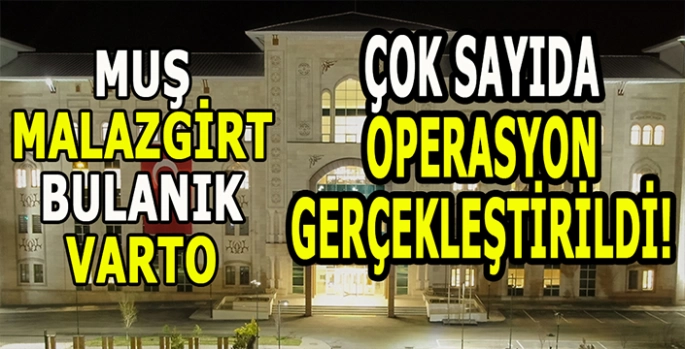 Muş ve ilçelerinde çok sayıda operasyon!