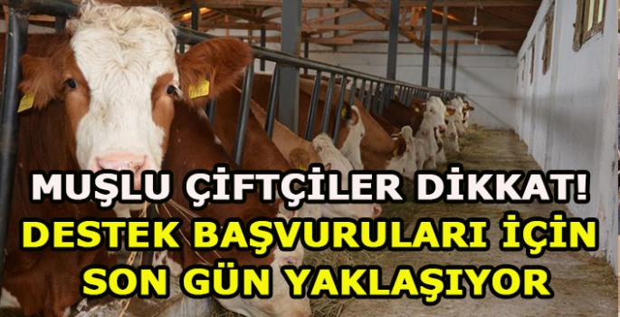 Muşlu çiftçiler dikkat! Destek başvuruları için son gün yaklaşıyor