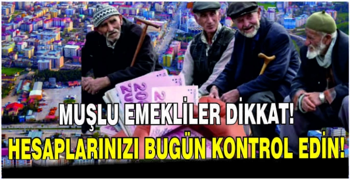 Muşlu emekliler dikkat! Hesaplarınızı bugün kontrol edin