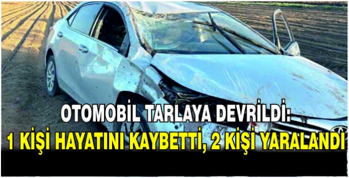 Otomobil tarlaya devrildi: 1 kişi hayatını kaybetti, 2 kişi yaralandı