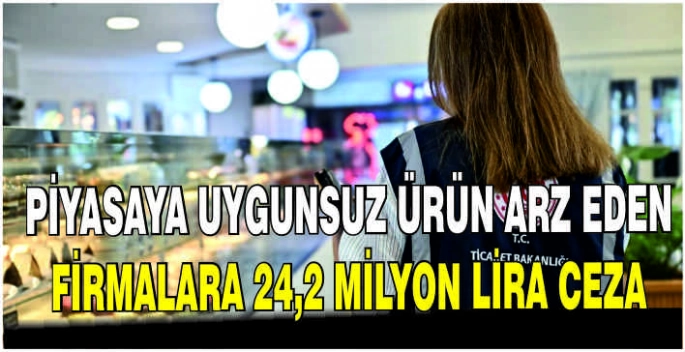 Piyasaya uygunsuz ürün arz eden firmalara 24,2 milyon lira ceza
