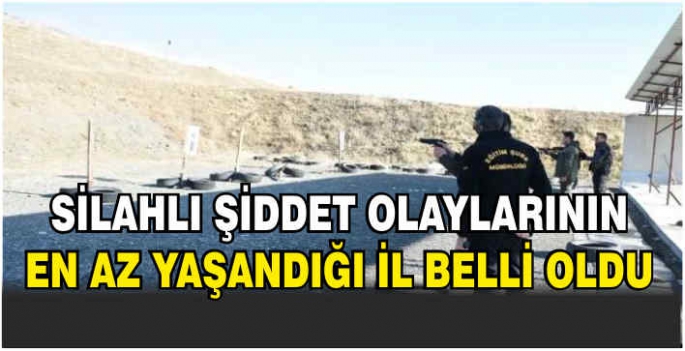 Silahlı şiddet olaylarının en az yaşandığı il belli oldu