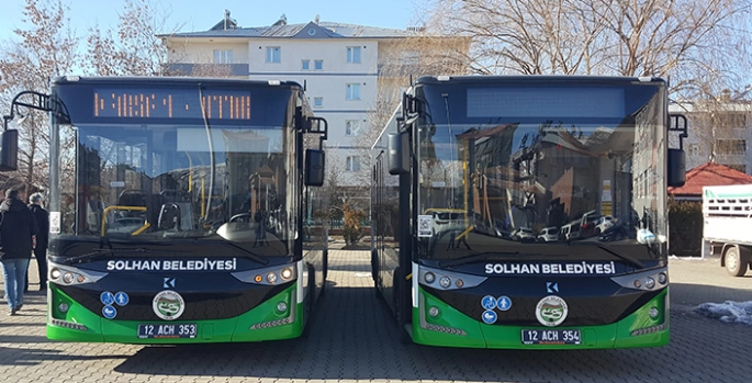 Solhan Belediyesince alınan 2 otobüs hizmete girdi