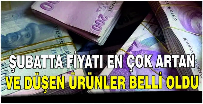 Şubatta fiyatı en çok artan ve düşen ürünler belli oldu