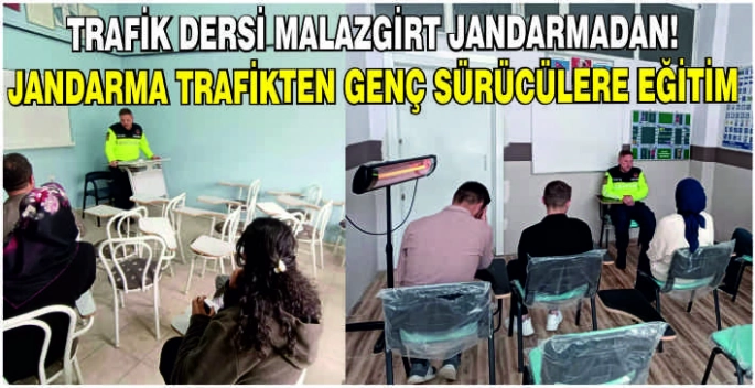 Trafik dersi Jandarmadan: Jandarma trafikten genç sürücülere eğitim