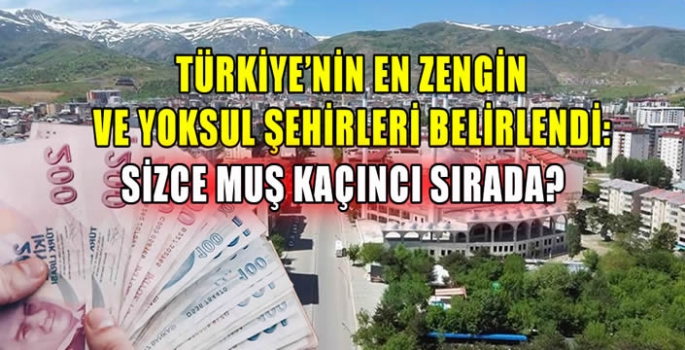 Türkiye'nin en zengin ve yoksul şehirleri belirlendi: Sizce Muş kaçıncı sırada? 