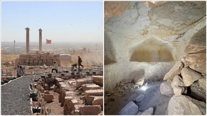 Urfa Kalesi'nde Geç Antik Çağ'a ait olduğu değerlendirilen kaya mezarı bulundu