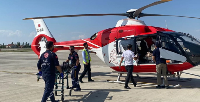 Van'da diyabet hastası genç ambulans helikopterle hastaneye nakledildi