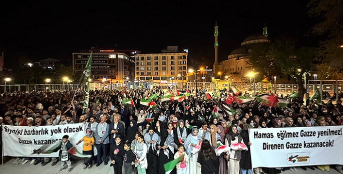 Van'da İsrail'in Gazze'ye yönelik saldırıları protesto edildi