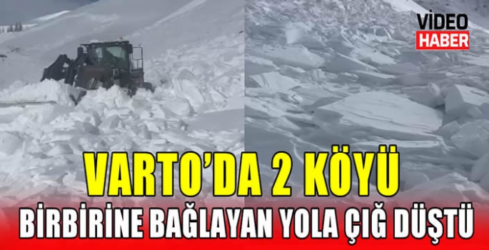 Varto’da 2 köyü birbirine bağlayan yola çığ düştü