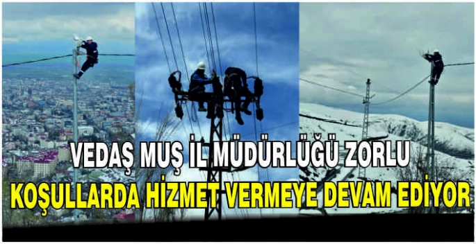 VEDAŞ Muş İl Müdürlüğü zorlu koşullarda hizmet vermeye devam ediyor