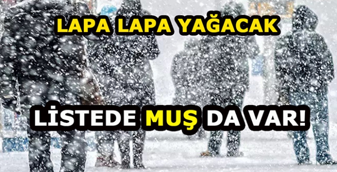 Muşlular dikkat! Lapa lapa kar geliyor…