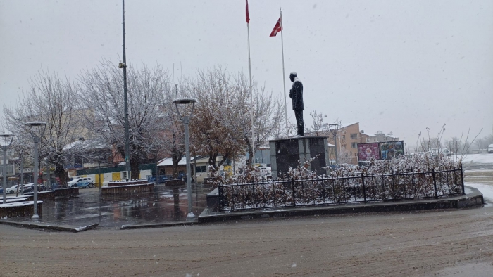 Malazgirt'te kar yağışı başladı! Mart süprizi!